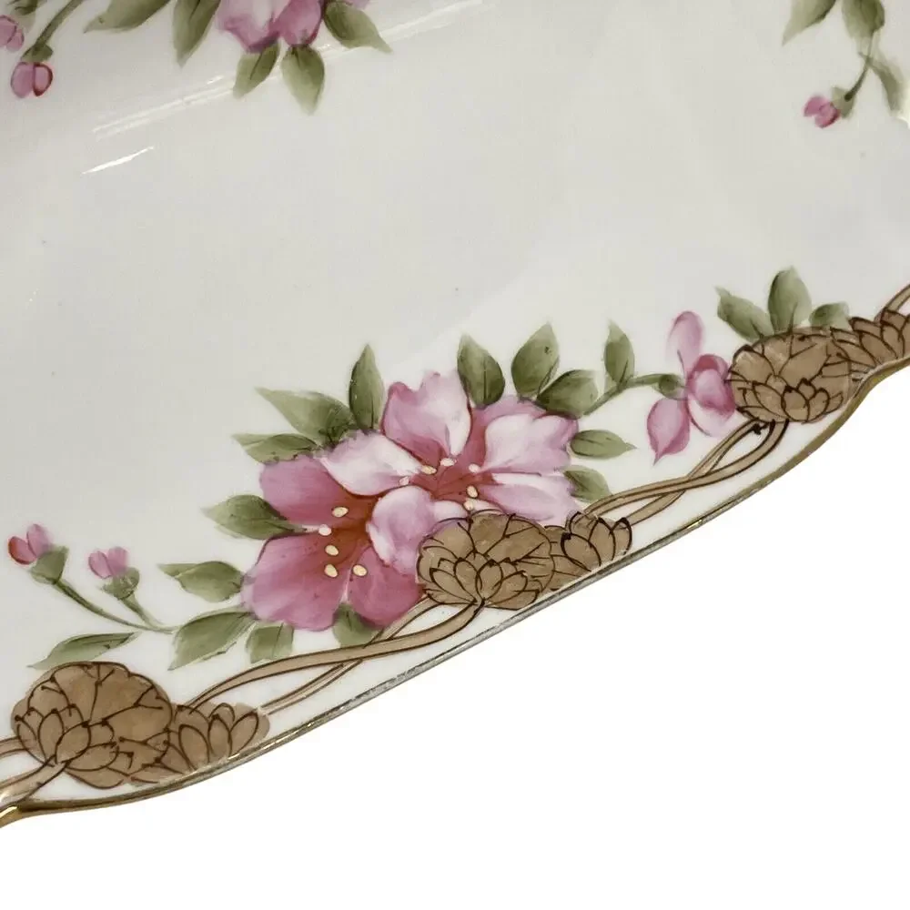 Vintage Nippon porcelain relish dish serving tray hand painted romantic art deco